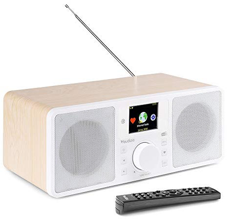 Audizio Rome Internet Radio Tuner with DAB+, Bluetooth & FM - White | Wi-Fi Smart Radio with Spotify, Media Streaming, USB Playback, Remote Control | Stylish Home Audio System