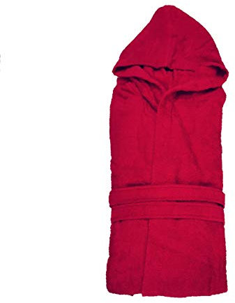 Zucchi Accappatoio da Viaggio Uomo Donna Unisex in microscpugna di Cotone 100% da 260 gr/mq, Cremisi, L