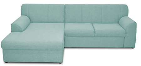 DOMO. collection Ecksofa Topper, Sofa in L-Form mit Schlaffunktion, moderne Couch, kleine Polsterecke, Schlafsofa, 245 x 155 x 78 cm (BxTxH), blau