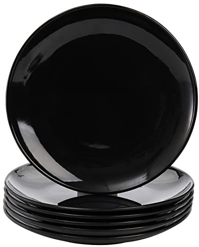 Peohud Lot de 6 assiettes rondes en mélamine, 28 cm, plats de service pour salade, pâtes, incassables, passent au lave-vaisselle