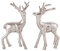 kreatives Wohnen Hirsch Figur 2er Set Tischdekoration Tierfigur Metall Weihnachtsdeko Silber Aluminium Silber Deko
