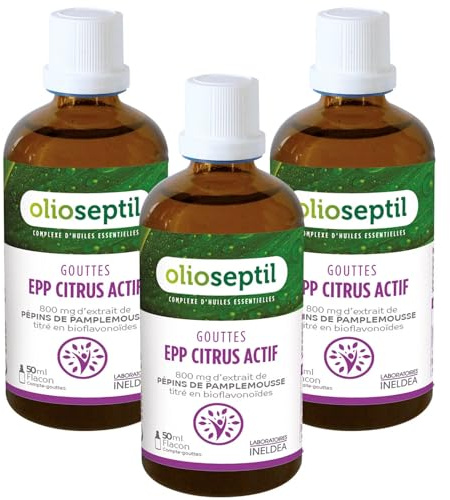 OLIOSEPTIL - Tropfen EPP Zitrus Aktiv - Nahrungsergänzungsmittel mit Grapefruitkernextrakt - Enthält Bioflavonoide - Trägt zur Widerstandsfähigkeit des Körpers bei - 3er-Pack