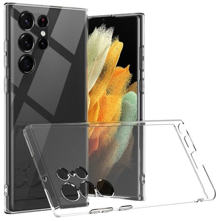 Captor Cover Trasparente per Samsung Galaxy S22 Ultra 5G, Custodia TPU in Silicone Flessibile Morbida e Sottile, Protezione di Alta Qualità con Bordo Rialzato per Schermo e Fotocamera