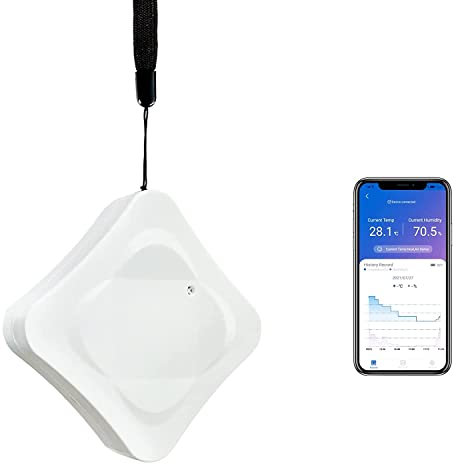 Kethvoz BLuetooth Hygrometer Thermometer 930A, Wireless Smart Humidity Temperature Meter, Mini Thermo-Hygrometer with Alarm, Data Storage Export, Remote Monitor for Room Greenhouse Wine Cellar