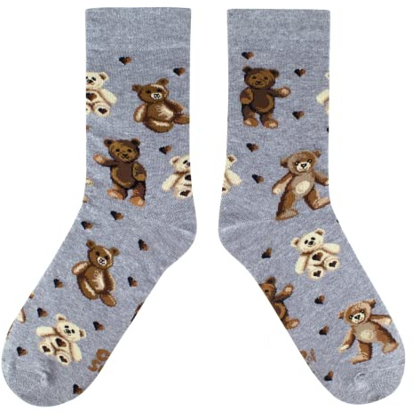 cup of sox Herren Damen Lustige Bunte Socken mit Teddybär und Hunde Muster im Pappbecher