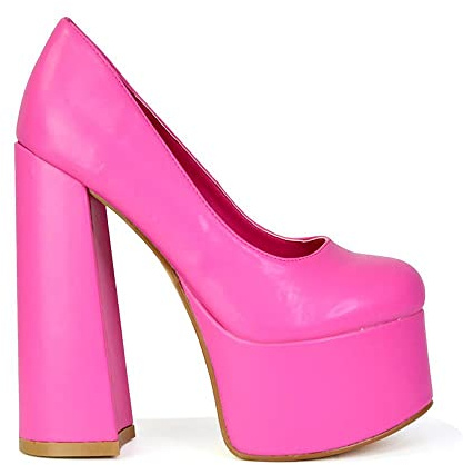 Womens Platform Block High Heel Court Shoes Ladies Party Evening Close Toe Heeled Pumps Size 3-8