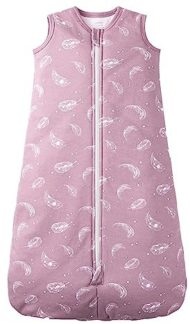 Owlivia Bio-Baumwolle Baby Schlafsack 2.5 Tog Jungen Mädchen Schlafsack, Tragbare Baby-Decke mit 2-Wege-Reißverschluss (2.5 Tog Violette Feder, 18-24 Monate)