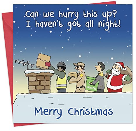 Twizler Lustige Weihnachtskarte, Dach-Lieferung - Frohe Weihnachtskarte - Weihnachtskarte für Herren, Ehemann, Sohn, Vater, Weihnachtskarte für Damen, Frau, Tochter, Mutter