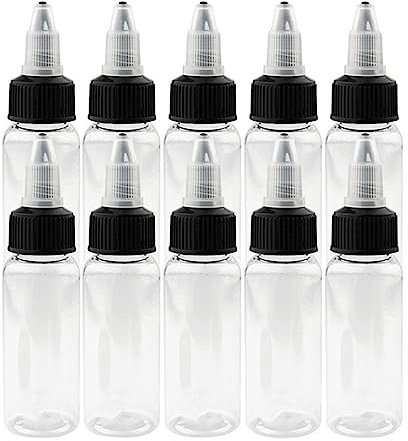Magicrose 10x 30 ML1OZ Airbrush Ink Dispensing Boston Bottles Plastic Dropper Bottle Empty Squeezable Dropper Sample Bottles Plastic Container Bottles Squeeze Liquid Dropper Dispensing Bottles