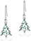 Silver Drop Earrings-925 Sterling Silver Drop Dangle Earrings, Drop Earrings for Women-Silver Christmas Tree Earrings, Dangly Earrings Christmas Jewellery Earrings Gift Xmas Jewellery Earrings