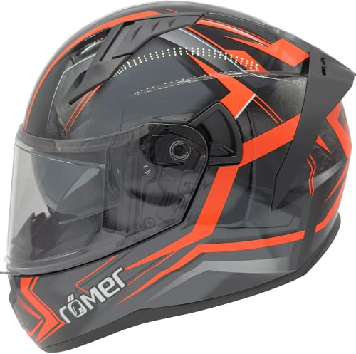 Roemer Motorradhelm mit integriertem Sonnenvisier, ECE Integralhelm mit Sonnenblende, Mopedhelm
