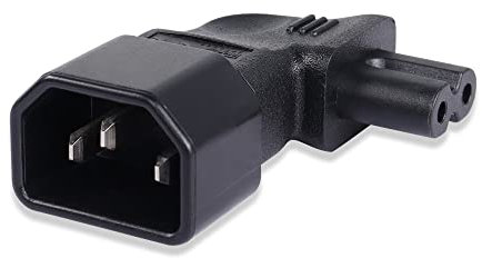 PNGKNYOCN IEC C14 auf C7 Adapter, rechtwinkliger AC IEC 320 C14 Stecker auf C7-Buchse, Netzadapter, Standard-AC-Netzkabelstecker
