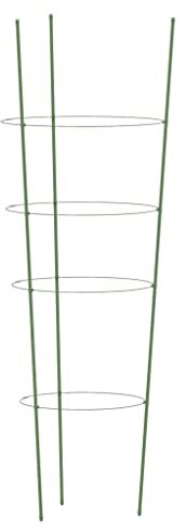 vidaXL Garden Plant Supports - Steel Rings for Climbing Fruits, Flowers and Vegetables, Indoor and Outdoor Use, Green, 90cm, Pack of 5