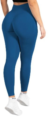 SMILODOX Leggings Damen Amaze Pro mit Scrunch, Butt Lift Sporthose High Waist V-Shape Trainingshose Seamless Blickdicht Yogahose Für Sport Fitness Alltag, Größe:XS, Color:Dunkelblau