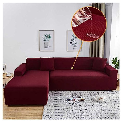 WULTNICEW Sofabezug Wasserabweisend 1/2/3/4 Sitzer Eck Stretch Sofa/Couch Überzug Universal Couchbezug(L Form Ecksofa Erfordert Zwei, Achten Sie Auf die Größentabelle)