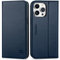 SHIELDON Case for iPhone 15 Pro Max 5G, Genuine Leather Folio Wallet with [Card Slots][Magnetic Closure][Kickstand][RFID Blocking] Flip Cover with Stand Compatible with iPhone 15 Pro Max - Navy Blue