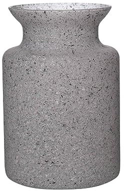 INNA-Glas Windlichtglas Hanna Earth, Granit-grau, 20 cm, Ø 14 cm - Kerzenglas