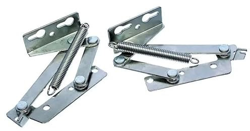 cyclingcolors 2x Bisagra articulada de resorte Muelle muebles Mecanismo de Elevación puertas Soporte de apertura mesa arcon abatible Plateado