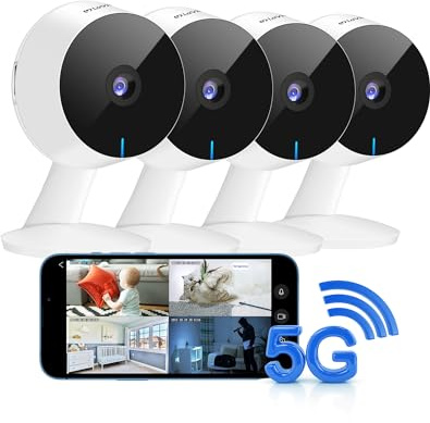 LaView 4MP 2K Kameras für Heimsicherheit im Innenbereich, 5G & 2,4 GHz Heim-Sicherheitskamera für Baby/Ältere/Haustier/Kindermädchen, Baby-Kamera, Sternenlichtsensor, Farbnachtsicht, US-Cloud-Service