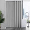 Furlinic, Tenda da doccia extra lunga in tessuto di poliestere impermeabile, antimuffa, antiruggine, lavabile, per ambienti umidi, zavorrata, con 12 ganci, di colore grigio, 180 x 220 cm