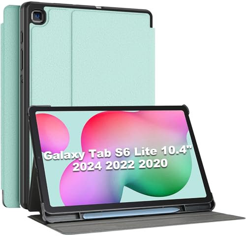 ProCase Funda para Samsung Galaxy Tab S6 Lite SM-P613 P619 SM-P610 SM-P615 10.4 2020 2022, Smart Cover Carcasa Delgada Tipo Libro para 10.4 Pulgadas Galaxy Tab S6 Lite 2020 2022 (Hierba Verde)