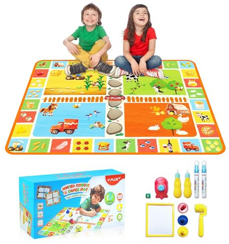YPLUS Tapis Dessin Eau - Tapis Magique Coloriage pour Bébé de 1 an, Idéal pour Le Coloriage et Le Jeu - Peinture Magique à l'eau - Ferme