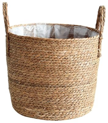 WZTHLF Blumentöpfe für den Innenbereich, Pflanzkorb mit Griffen, Korb, Blumentöpfe, Pflanzgefäß, gewebte Pflanztöpfe, Stroh, Pflanzgefäß, Lebensmittel, Spielzeug, Aufbewahrungskörbe (Nr. XXXL)