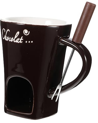 PAMINGONO 1 Set Cheese Warmer Fondue Pot Fondue Coffee Cup Butter Warmer Bowl Mini Ice Cream Fondue Cup Fondue Maker Fondue Mugs with Fork Fondue Warmer Fondue Fork Chocolate Stainless Steel