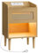 SONGMICS HOME BOHOVEN Kollektion - Nachttisch mit Ladestation, Beistelltisch mit Bewegungsensor, Couchtisch Rattan-Optik, Massivholzbeine, Schlafzimmer, Boho-Stil, eichenbeige LET617Y02V1
