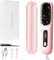 Fer à lisser sans fil, brosse à air chaud, brosse à ions négatifs, lisseur à cheveux, design anti-brûlure, pour tous types de cheveux, rechargeable par USB (rose)