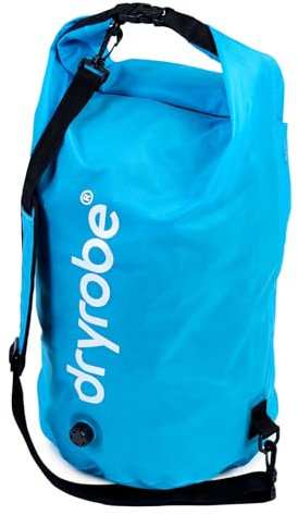 Dryrobe Travel Compression Bag - Large Compact Waterproof Bag for Travel & Sports Storage - Wet Bags for Swimming/Surfing/OCR - Stuff Sack for Wet Clothes with Roll Up Closure - 33 L - Blue