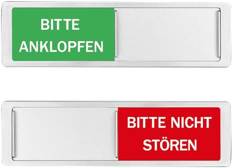 Klopfen Bitte Nicht Stören Schild Schiebe Türschild 17.5 x 5cm Bitte Klopfen Schild mit Klebefläche und Schiebefunktion Magnetisch Klebe Acryl Klebeschild Türschilder Für Türen Büro