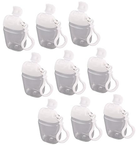 LIFKOME 9pcs Refillable Travel Bottles Leakproof Keychain Containers for Shampoo Lotion Portable Flip Cap Design for Easy Use for Travel Outdoor Activities