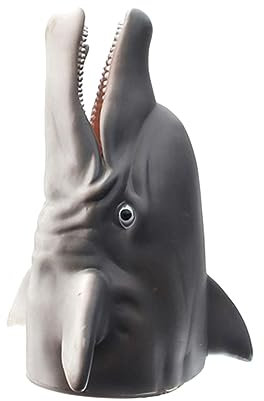 KONTONTY Handpuppe Delfin Mit Simuliertem Kopf Interaktives Spielzeug Für Kinder Langlebiges Material Grau