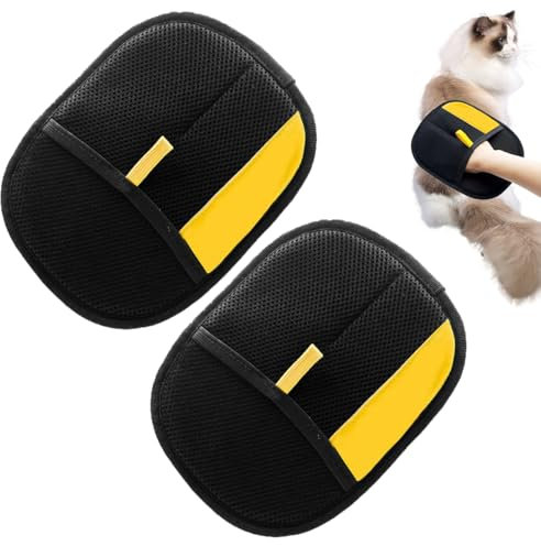 Tierhaarentferner Handschuh, katzenhandschuh Static Removal Pet Hair,Wiederverwendbare Fellmagnet Handschuh für Pet Hair Remover (2PCS)