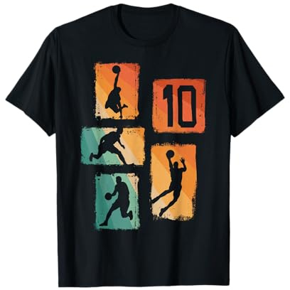 10. Geburtstag Basketball Spieler 10. Jahre Jungs Retro T-Shirt