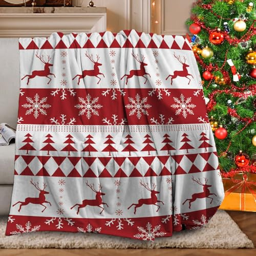 KXHHYB Weihnachtsdecke 130x150cm,Weihnachts Decke Sofa,Decke Kuscheldecke,Weiche Warme Winter Weihnachten für Sofa Bett Büro und Outdoor-Reisen，F：130x150cm