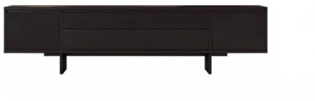 DIANXI Meuble TV Moderne Meuble TV Rétro en Bois Massif Noir, Meuble TV Minimaliste Décoratif for La Maison Console Multimédia(B:220CM*42CM*60CM)