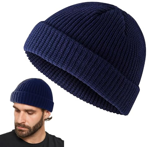 Cerioll Muetze Fuer Maenner, Rollmütze, Winter Beanie Hat, Baseballkappe, Mütze Herren Winter, Thermo Strickmützen für Herren, Winddichte Wintermütze, Kurze Strickmütze für Männer und Frauen