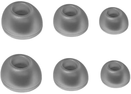 Silicone Ear Tips for JBL LIVE PRO2 / Free2 Earbuds, 3 Pairs (S/M/L) Reusable Washable Ear Cups for Bluetooth Headset Accessories (Silver)