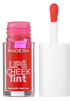 PHOERA Lip & Cheek Tint Stain Matte Finish – Lightweight Liquid Lipstick & Blush, Long Lasting Smudge-Proof Kiss-Proof, Non Sticky, Natural Flush, Buildable Velvet Color (FOUNDER)