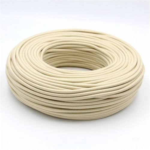 Cable trenzado de 0,75 mm², 2 núcleos, capa de algodón tejida en estilo vintage, longitud 3/5/10/20 m (beige, 20 m)
