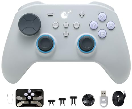 GuliKit TT Max Wireless Controller for Windows,Android,Switch, PC, Phone | HyperLink,Bluetooth & Wired, with Adapter, ABXY Buttons,D-Pad,USB Cable,4 TMR Joysticks,7 Back Paddles,Storage Case,Brown