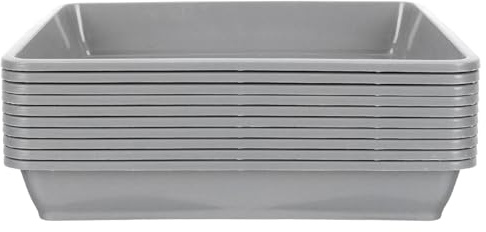 Veemoon Lot de 10 Plateaux pour Pots de Fleurs Carrés 150 Mm Gris Plateaux D'égouttage Épais en Plastique Solide Assiettes pour Pot de Fleurs Adaptées Jardin Intérieur et Balcon Bacs à