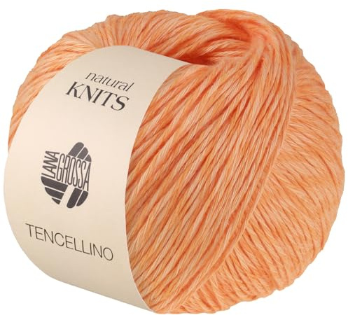 LANA GROSSA Tencellino | Klassisch verzirntes Garn aus natürlich mattem Leinen & seidig glänzendem Tencel | Handstrickgarn aus 51% Leinen & 49% Tencel | 50g Wolle zum Stricken & Häkeln | 125m FB 14
