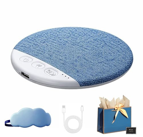 Altavoz de Almohada Bluetooth, Altavoz Almohada para Dormir, 3-en-1 Altavoz Debajo de la Almohada con Altavoz Estéreo y Biblioteca de Ruido Blanco, Regalo para Alivio del Insomnio (Azul clásico)