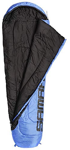 meteor Mumien-schlafsäcke -10°C Schlafsack Ultraleicht Kinder Hüttenschlafsack Komfortbel Camping Deckenschlafsack Schlafsack Leicht Herbst Schlafsack 1,3kg 220x75 (Samar, blau/schwarz L)