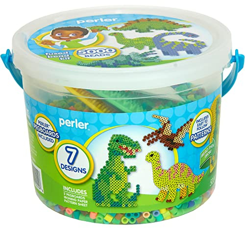 Perler Dinosaur Craft Bead Bucket Activity Kit, 5004 pcs