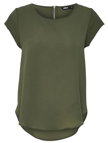 ONLY Onlvic S/S Solid Top Noos Wvn T-Shirt Coupe droite, Grün (Kalamata), 38