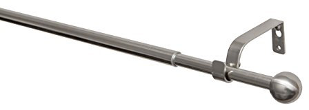 GARDUNA | 180-300cm Gardinenstange ausziehbar | Ø 16/13mm | edelstahl-optik | ohne Ringe